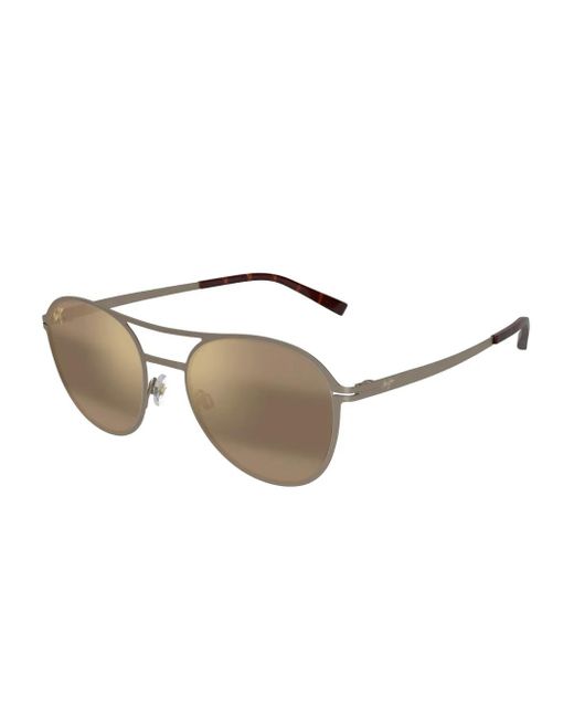 Maui Jim Metallic Half Moon Round-Frame Sunglasses