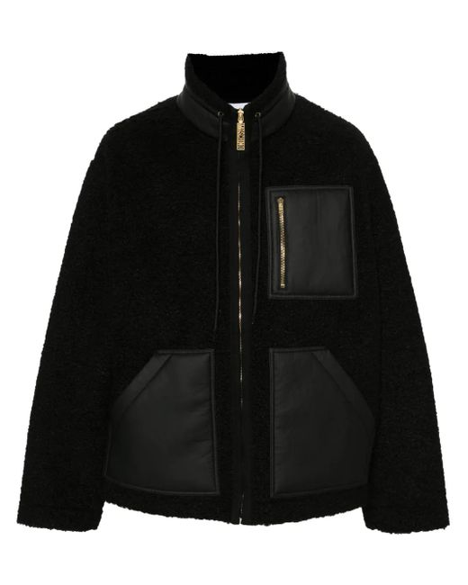 Moschino Textured Jacket With Zip Closure in Black für Herren