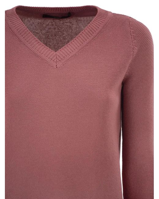 Weekend by Maxmara Pink Wkdago V-Neck Cotton Sweater