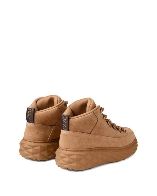 Jimmy Choo Brown Diamond Maxi Hike F Suede High-Top Sneakers