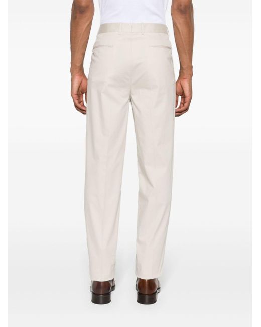Zegna Natural Mid-rise Poplin Chino Trousers for men