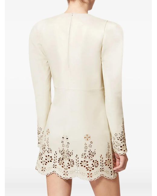 Isabel Marant White Nala Floral-Details Mini Dress