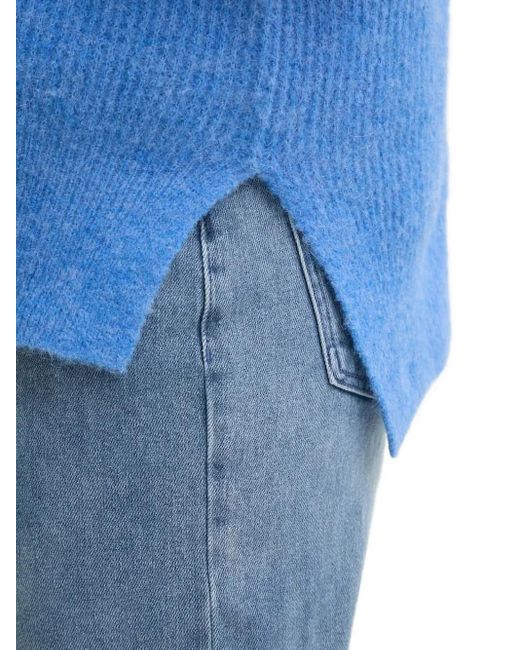 Maglione A Coste A Collo Alto di Gestuz in Blue