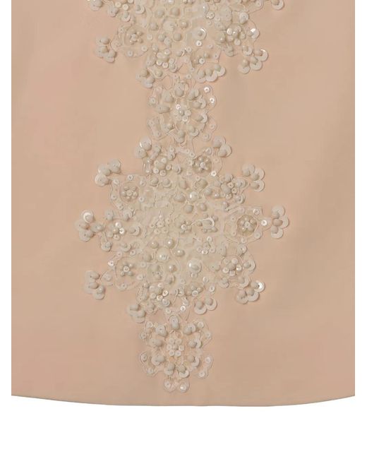 Valentino Garavani Natural Sequin-Embellished Floral-Appliqué Dress
