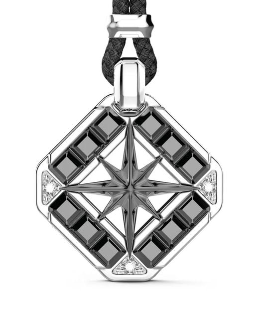 Zancan Sterlinge Zilveren Halsketting Met Sterpatroon En Diamant in het Metallic voor heren