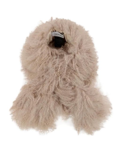 Yves Salomon Brown Long-Fur Scarf