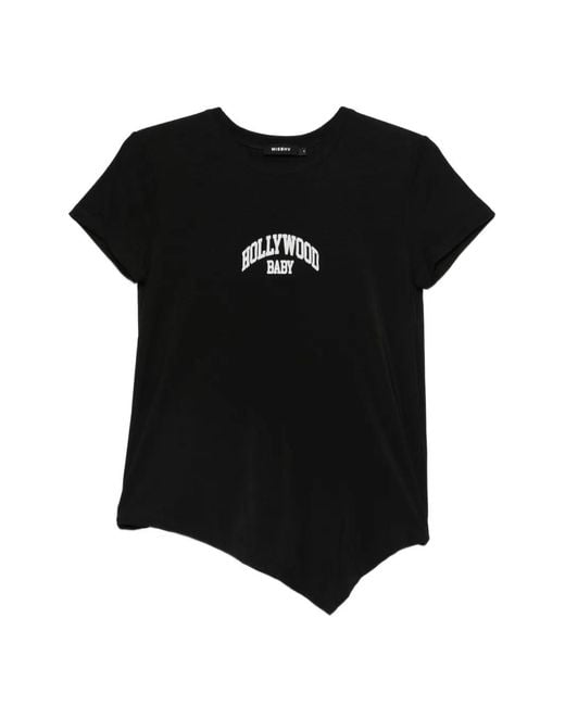 M I S B H V Black Lettering-Print T-Shirt