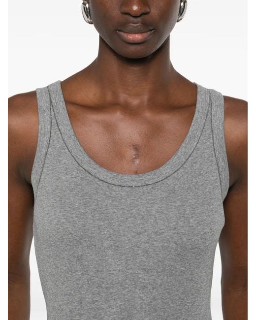 Fabiana Filippi Gray Embellished Tank Top