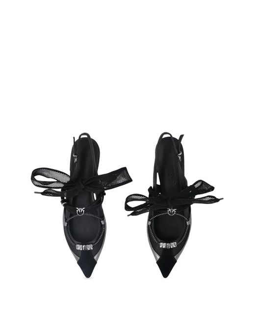Pinko Black 'Gianira' Pointed-Toe Slingback Pumps