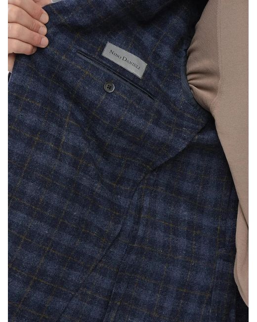 Corneliani Blue Nino Danieli Checked Blazer for men