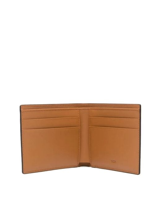 MCM Brown Logo-Print Wallet