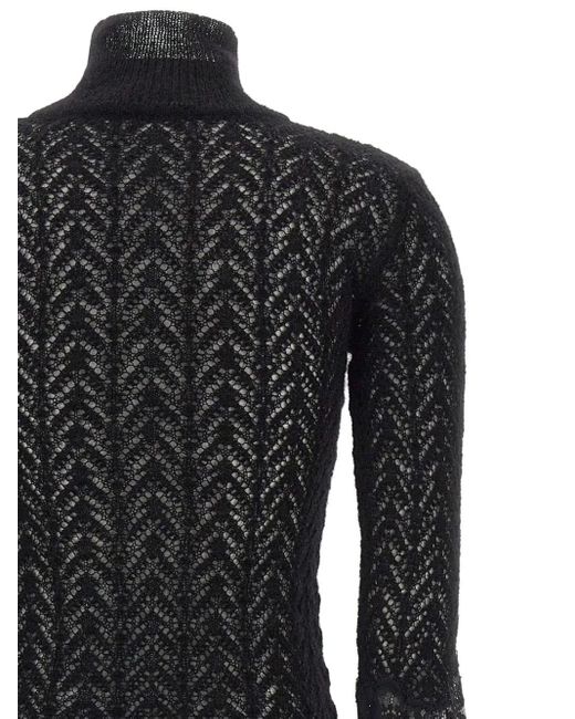 Blumarine Black Pullover mit Spitzeneinsätzen