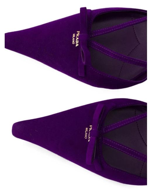 Prada Purple Suede Slingback Pumps
