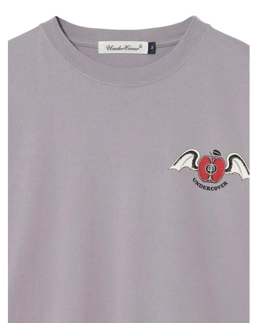 Undercover Purple Winged-Apple Graphic-Print T-Shirt for men