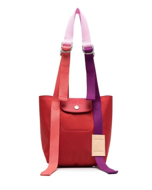 Longchamp Red Small Le Pliage Re-play Tote Bag