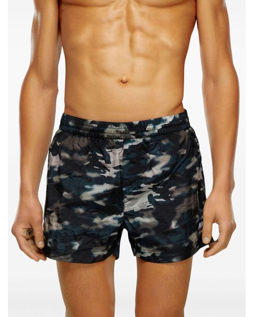 DIESEL Black Bmbx-mario-34cm-utility Swim Shorts for men
