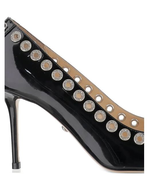 Mach & Mach Black Eyelet-Lace Pumps