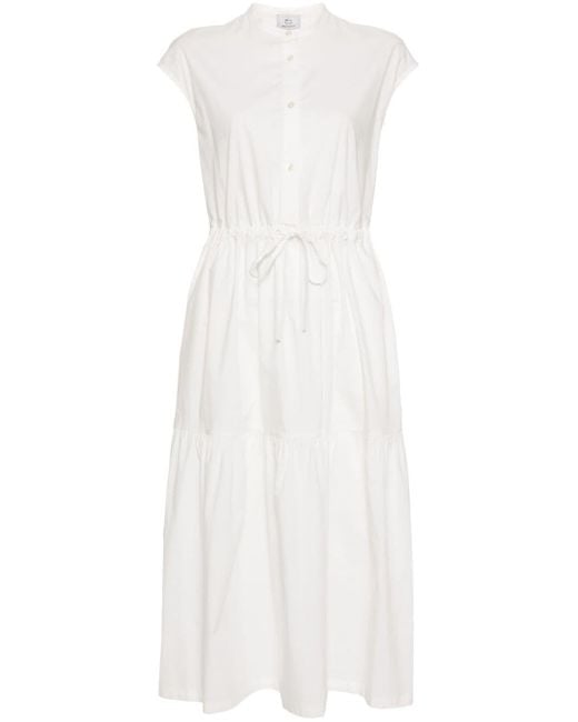 Woolrich White Poplin Midi Dress