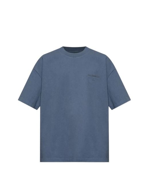 AllSaints Blue Underground Oversized Crew-Neck T-Shirt for men