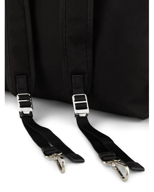 Giorgio Armani Black Logo-Stamp Backpack for men