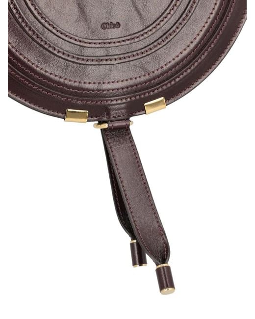 Chloé Brown Small Marcie Saddle Leather Cross-Body Bag