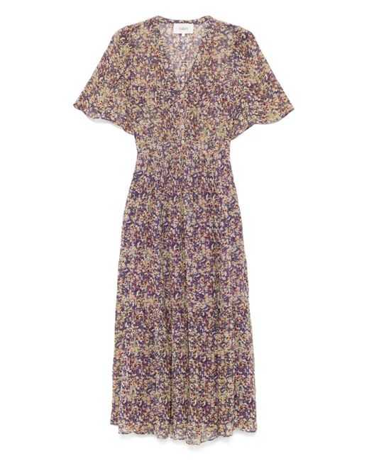 Ba&sh Purple Lariol Midi Dress