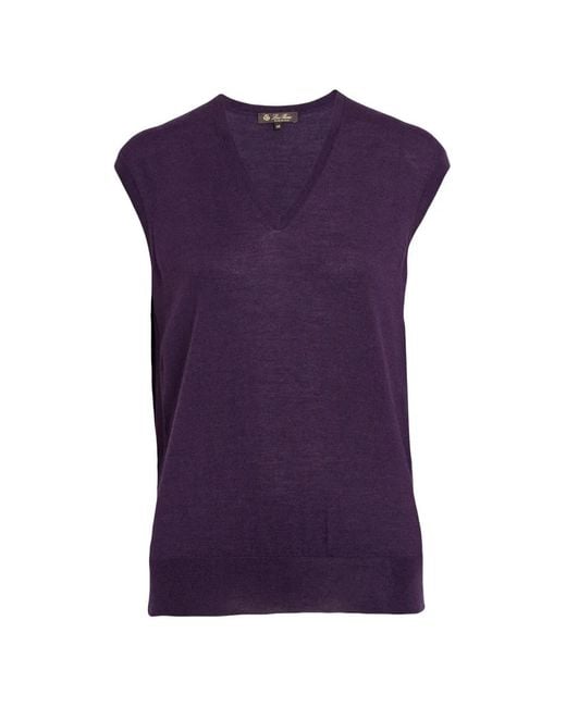 Loro Piana Purple V-Neck Vest