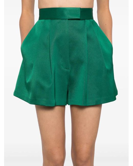 Alex Perry Green Pleated Shorts