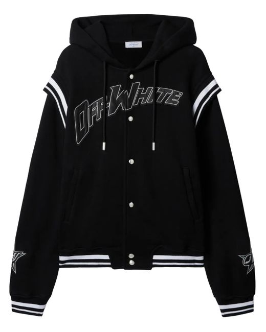 メンズ Off-White c/o Virgil Abloh ブラック 00 フリース バーシティ ボンバージャケット Black