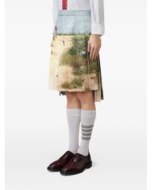 Thom Browne White Nantucket Pleated Skirt for men