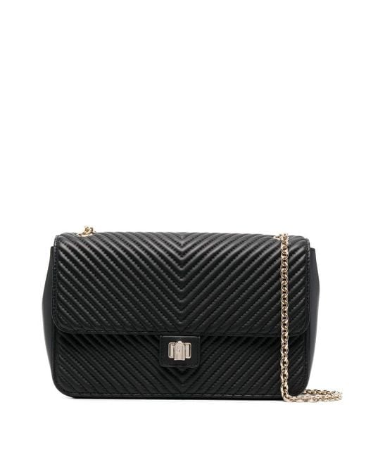 Furla Pop Star Quilted Leather Crossbody Bag in Black | Lyst UK