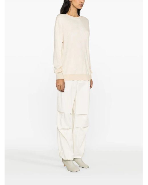 Moschino White Logo-Print Sweater