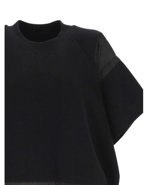 Sacai Black Drawstring Knitted Top