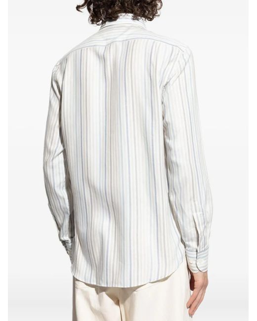 Paul & Shark White Striped Long-Sleeve Shirt for men