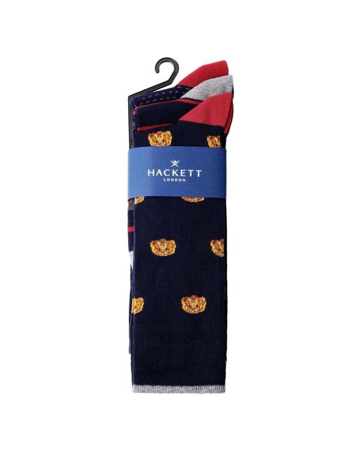 Hackett Blue Lot De Trois Paires De Chaussettes À Imprimé Harry Harry for men