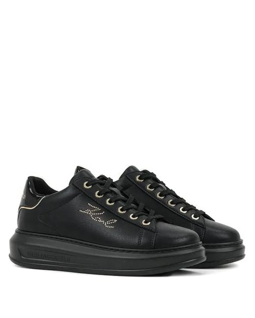 Karl Lagerfeld Black Kapri Logo-Detail Platform Sneakers