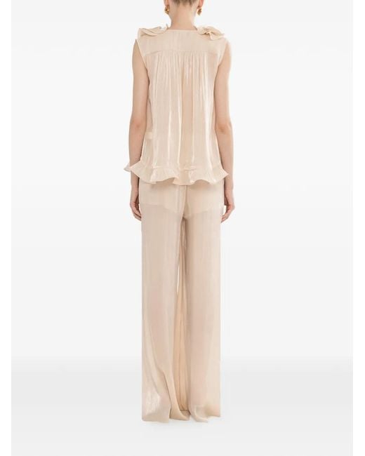 Nissa Natural Wide-Leg Trousers