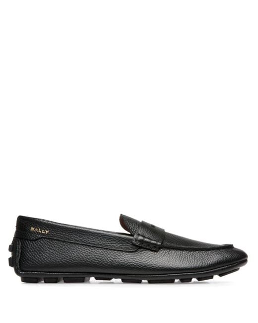 Bally Black Leather Driving Shoes for men