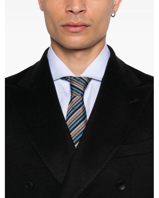 Tagliatore Black Double-Breasted Jacket for men