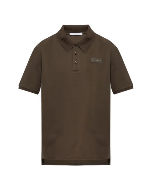 Givenchy Brown Logo-Patch Polo Shirt for men