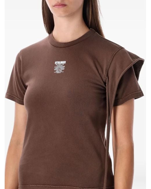 OTTOLINGER Brown Draped T-Shirt
