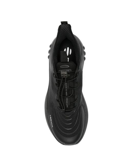 BBACK Black Toggle-Fastening Panelled Sneakers for men