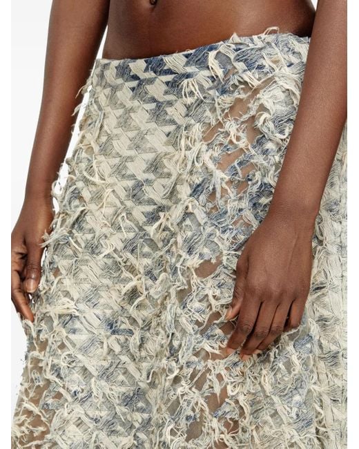 Jupe En Jean À Motif Pied-De-Poule DIESEL en coloris Natural