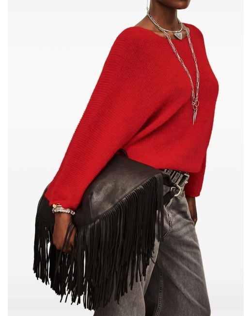 Ba&sh Red Isaac Buttoned Cardigan