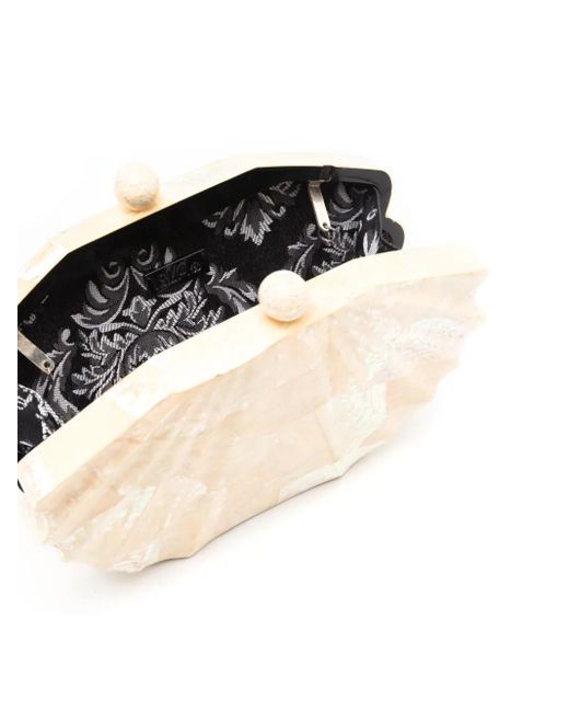 Isla Schoudertas Met Textuur En Schakelkettinghengsel in het Natural