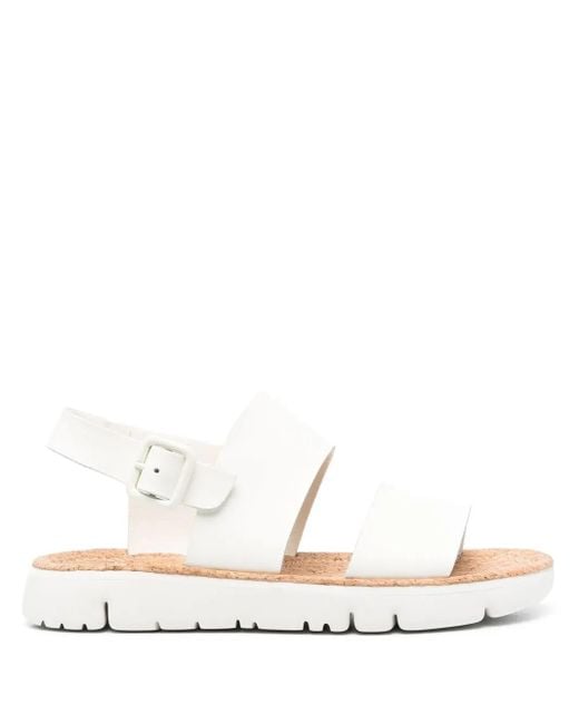 Camper White Oruga Leather Sandals