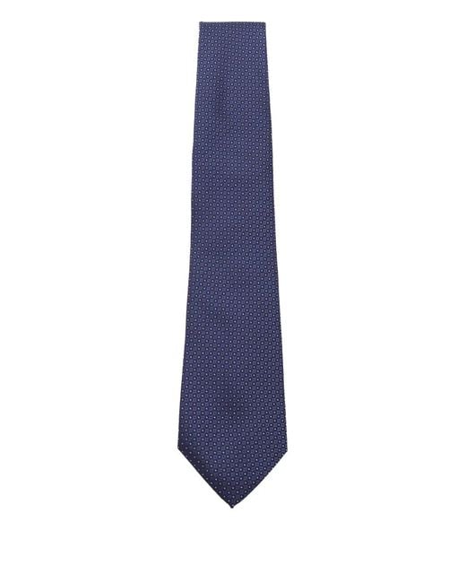 Canali Blue Geometric-Pattern Tie for men