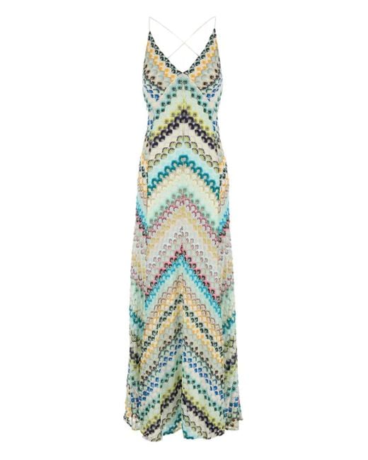 Missoni Green Zigzag Maxi Dress