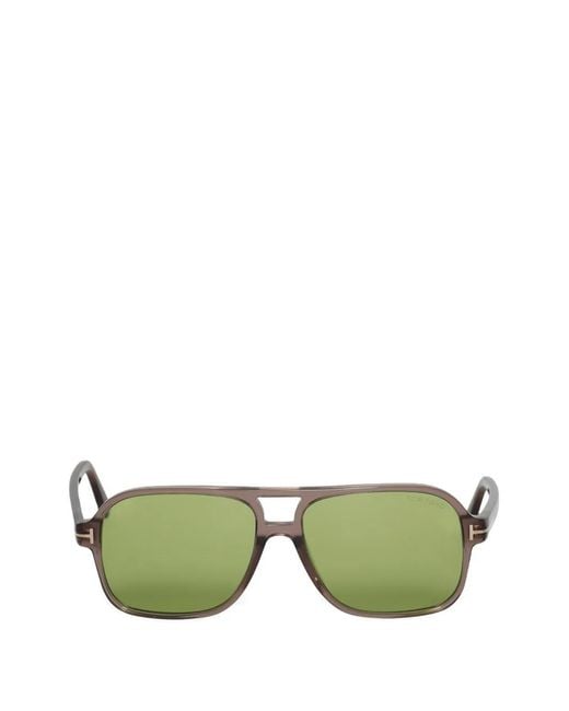 Tom Ford Green Madison Pilot-Frame Sunglasses