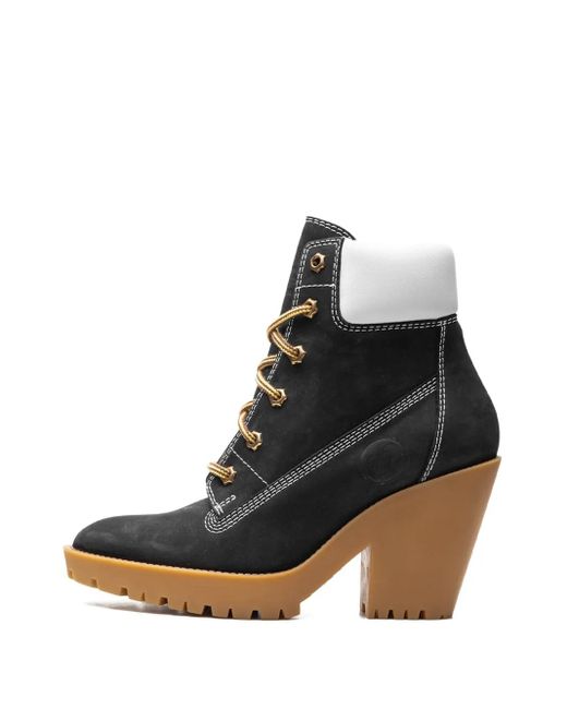 Maison Margiela Black 100Mm Lace-Up Suede Boots
